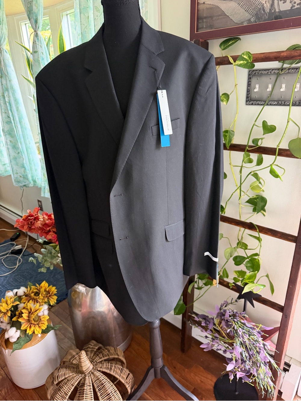 Perry Ellis Black Single-Breasted Sport Coat Slim Fit